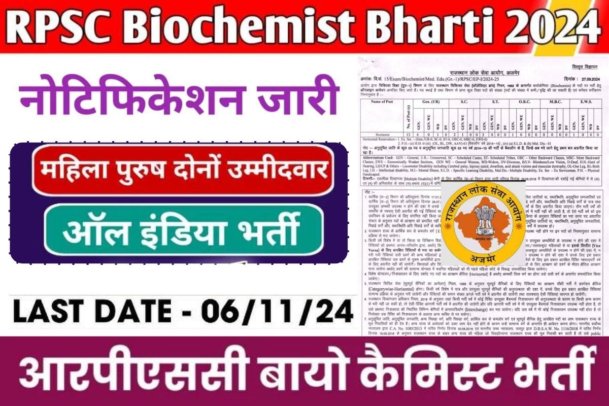 RPSC Biochemist Vacancy