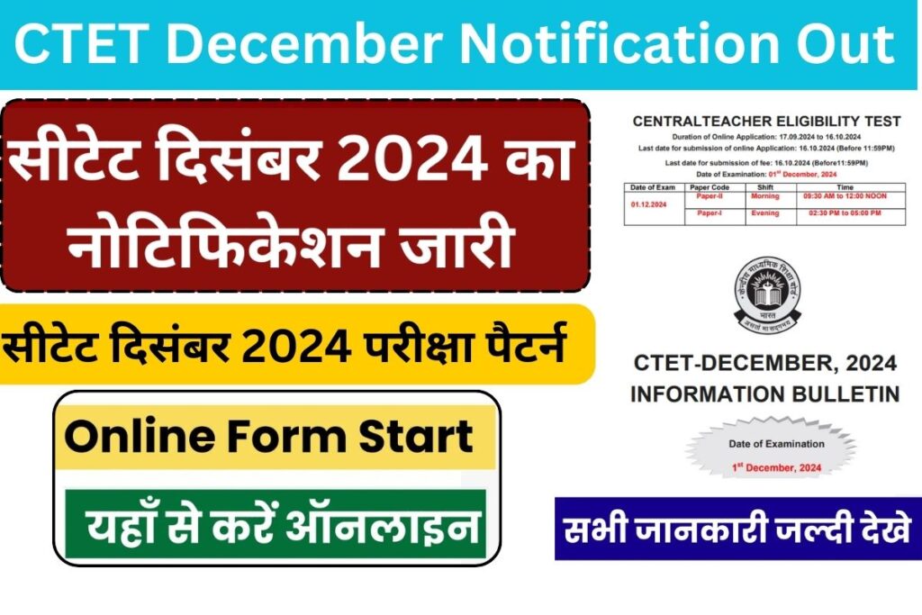 CTET December Notification Out