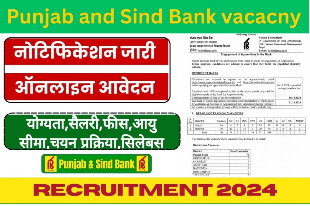 Punjab and Sind Bank vacacny