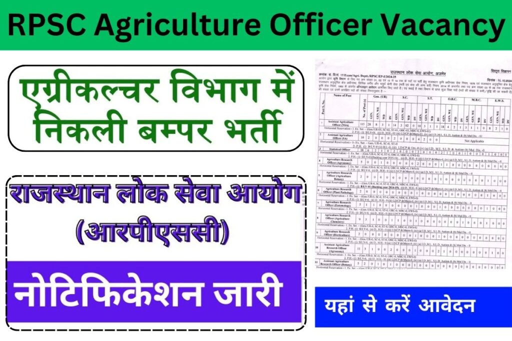 RPSC Agriculture Officer Vacancy (2)