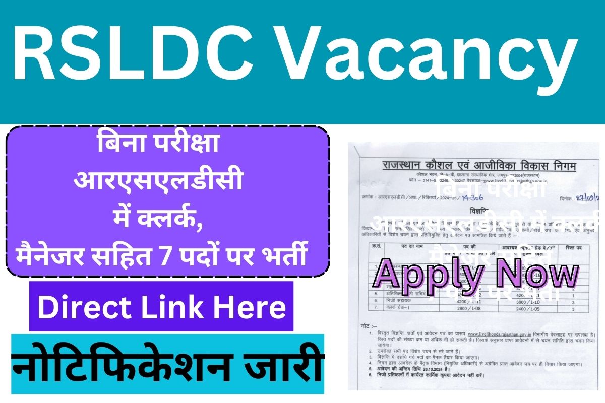 RSLDC Vacancy